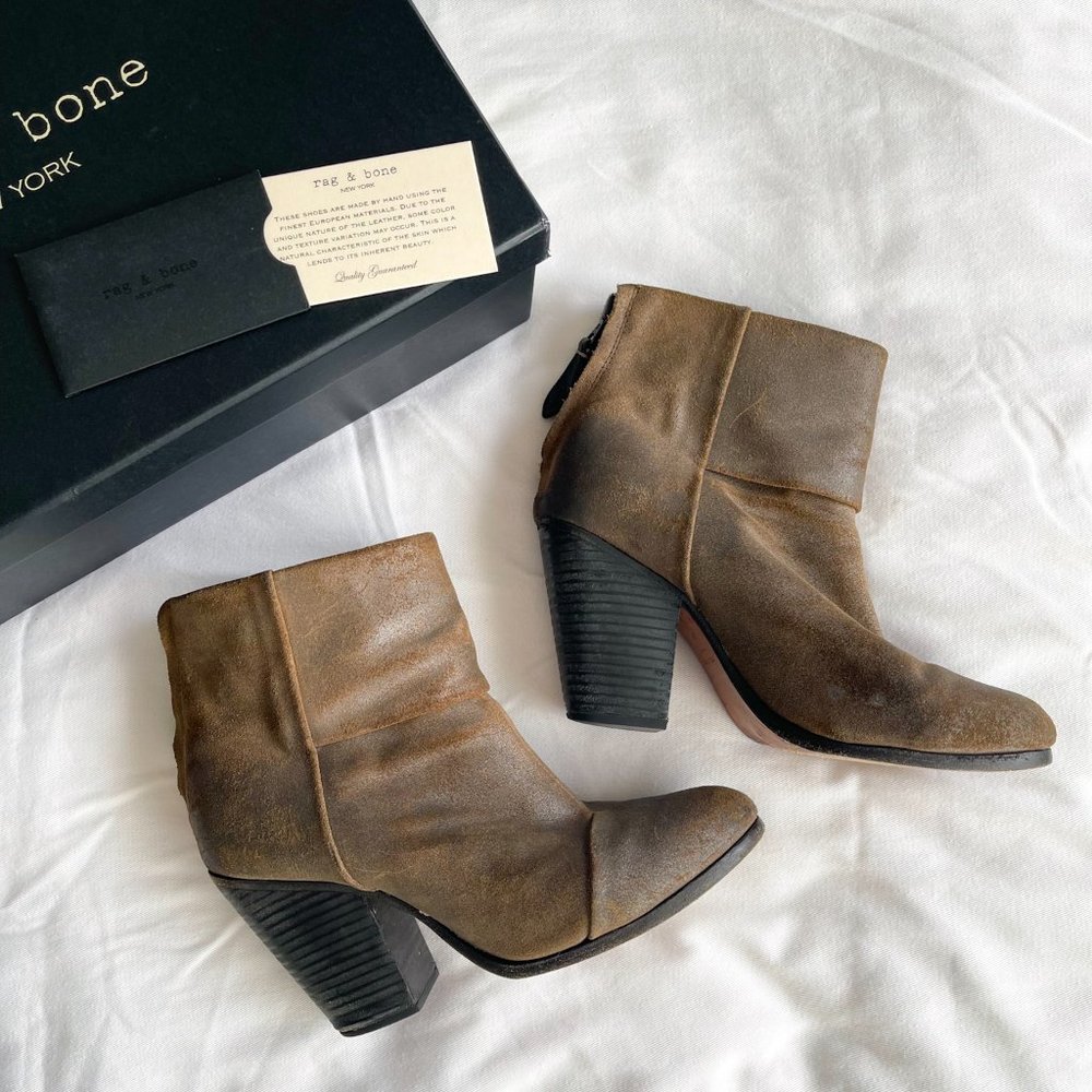 rag & bone Classic Newbury Boot in Metal Taupe Sz 39 (9) - Picture 8 of 11